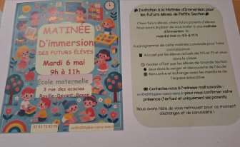 matinée immersion pour les PS à la maternelle de Roville